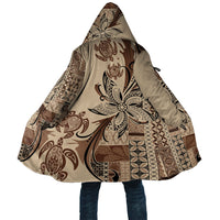 Talofa Samoa Mamanu Siapo Mix Malu Cloak Classic Beige Frangipani and Turtles LT7 Unisex Beige - Polynesian Pride