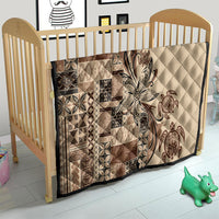 Talofa Samoa Mamanu Siapo Mix Malu Quilt Classic Beige Frangipani and Turtles