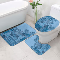 Talofa Samoa Mamanu Siapo Mix Malu Bathroom Set Cool Blue Frangipani and Turtles