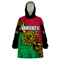 Personalised Vanuatu Wearable Blanket Hoodie Mix Aboriginal Dot Art LT7 One Size Art - Polynesian Pride
