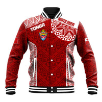Personalised Tonga Rugby Baseball Jacket Mate Ma'a Tonga Champions LT7 Unisex Red - Polynesian Pride