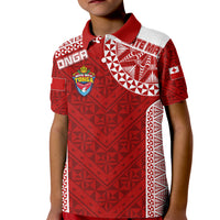 Personalised Tonga Rugby Kid Polo Shirt Mate Ma'a Tonga Champions LT7 Kid Red - Polynesian Pride