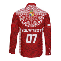 Personalised Tonga Rugby Long Sleeve Button Shirt Mate Ma'a Tonga Champions LT7 - Polynesian Pride