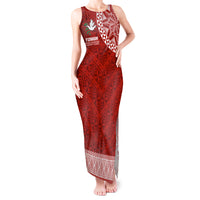 Tonga Rugby Tank Maxi Dress Ikale Tahi Champions World Cup 2023 LT7 Women Red - Polynesian Pride