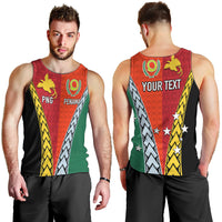 Personalised Papua New Guinea Mix Penama Men Tank Top Tribal Patterns Half-Half Style LT7 - Polynesian Pride