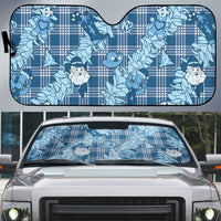 Blue Palaka Hawaii Cowboy Christmas Auto Sun Shade Paniolo Mix Maile Lei - Polynesian Pride