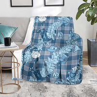 Blue Palaka Hawaii Cowboy Christmas Blanket Paniolo Mix Maile Lei - Polynesian Pride