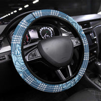 Blue Palaka Hawaii Cowboy Christmas Steering Wheel Cover Paniolo Mix Maile Lei - Polynesian Pride
