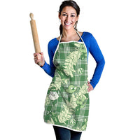Green Palaka Hawaii Cowboy Christmas Apron Paniolo Mix Maile Lei - Polynesian Pride