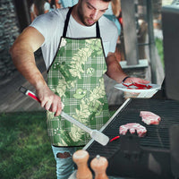 Green Palaka Hawaii Cowboy Christmas Apron Paniolo Mix Maile Lei - Polynesian Pride