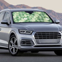 Green Palaka Hawaii Cowboy Christmas Auto Sun Shade Paniolo Mix Maile Lei - Polynesian Pride