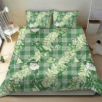Green Palaka Hawaii Cowboy Christmas Bedding Set Paniolo Mix Maile Lei - Polynesian Pride