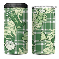 Green Palaka Hawaii Cowboy Christmas 4 in 1 Can Cooler Tumbler Paniolo Mix Maile Lei - Polynesian Pride