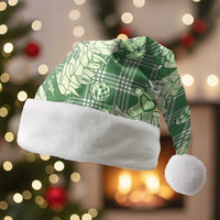 Green Palaka Hawaii Cowboy Christmas Santa Hat Paniolo Mix Maile Lei - Polynesian Pride