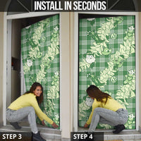 Green Palaka Hawaii Cowboy Christmas Door Cover Paniolo Mix Maile Lei - Polynesian Pride