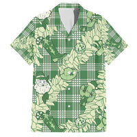 Green Palaka Hawaii Cowboy Christmas Family Matching Tank Maxi Dress and Hawaiian Shirt Paniolo Mix Maile Lei - Polynesian Pride
