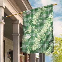 Green Palaka Hawaii Cowboy Christmas Garden Flag Paniolo Mix Maile Lei - Polynesian Pride