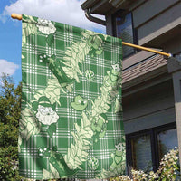 Green Palaka Hawaii Cowboy Christmas Garden Flag Paniolo Mix Maile Lei - Polynesian Pride