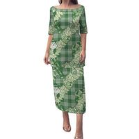 Green Palaka Hawaii Cowboy Christmas Puletasi Paniolo Mix Maile Lei - Polynesian Pride