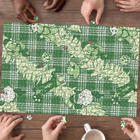 Green Palaka Hawaii Cowboy Christmas Puzzle Paniolo Mix Maile Lei - Polynesian Pride