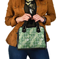 Green Palaka Hawaii Cowboy Christmas Shoulder Handbag Paniolo Mix Maile Lei - Polynesian Pride