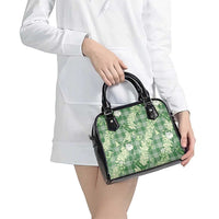 Green Palaka Hawaii Cowboy Christmas Shoulder Handbag Paniolo Mix Maile Lei - Polynesian Pride