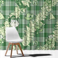 Green Palaka Hawaii Cowboy Christmas Window Curtain Paniolo Mix Maile Lei - Polynesian Pride