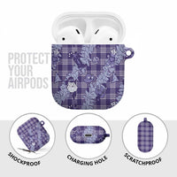 Purple Palaka Hawaii Cowboy Christmas AirPods Case Paniolo Mix Maile Lei LT7 - Polynesian Pride