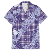 Purple Palaka Hawaii Cowboy Christmas Family Matching Summer Maxi Dress and Hawaiian Shirt Paniolo Mix Maile Lei - Polynesian Pride