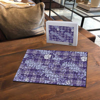 Purple Palaka Hawaii Cowboy Christmas Puzzle Paniolo Mix Maile Lei - Polynesian Pride