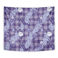 Purple Palaka Hawaii Cowboy Christmas Tapestry Paniolo Mix Maile Lei - Polynesian Pride