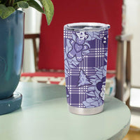 Purple Palaka Hawaii Cowboy Christmas Tumbler Cup Paniolo Mix Maile Lei - Polynesian Pride