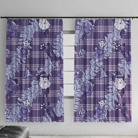 Purple Palaka Hawaii Cowboy Christmas Window Curtain Paniolo Mix Maile Lei - Polynesian Pride