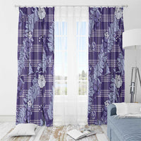 Purple Palaka Hawaii Cowboy Christmas Window Curtain Paniolo Mix Maile Lei - Polynesian Pride