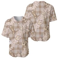 Khaki Palaka Hawaii Cowboy Christmas Baseball Jersey Paniolo Mix Maile Lei - Polynesian Pride