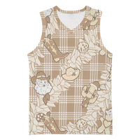 Khaki Palaka Hawaii Cowboy Christmas Basketball Jersey Paniolo Mix Maile Lei - Polynesian Pride