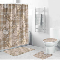 Khaki Palaka Hawaii Cowboy Christmas Bathroom Set Paniolo Mix Maile Lei - Polynesian Pride