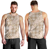 Khaki Palaka Hawaii Cowboy Christmas Men Tank Top Paniolo Mix Maile Lei - Polynesian Pride