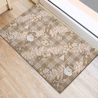 Khaki Palaka Hawaii Cowboy Christmas Rubber Doormat Paniolo Mix Maile Lei - Polynesian Pride