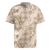 Khaki Palaka Hawaii Cowboy Christmas Rugby Jersey Paniolo Mix Maile Lei - Polynesian Pride