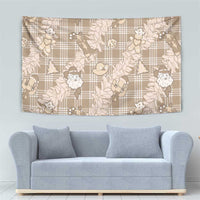 Khaki Palaka Hawaii Cowboy Christmas Tapestry Paniolo Mix Maile Lei - Polynesian Pride