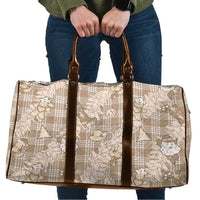 Khaki Palaka Hawaii Cowboy Christmas Travel Bag Paniolo Mix Maile Lei - Polynesian Pride