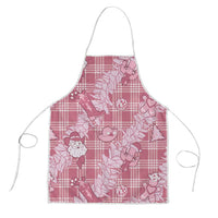 Pink Palaka Hawaii Cowboy Christmas Apron Paniolo Mix Maile Lei - Polynesian Pride
