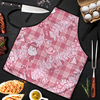 Pink Palaka Hawaii Cowboy Christmas Apron Paniolo Mix Maile Lei - Polynesian Pride