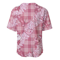 Pink Palaka Hawaii Cowboy Christmas Baseball Jersey Paniolo Mix Maile Lei - Polynesian Pride