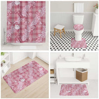 Pink Palaka Hawaii Cowboy Christmas Bathroom Set Paniolo Mix Maile Lei - Polynesian Pride