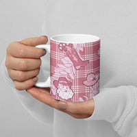 Pink Palaka Hawaii Cowboy Christmas Ceramic Mug Paniolo Mix Maile Lei - Polynesian Pride