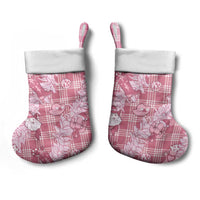 Pink Palaka Hawaii Cowboy Christmas Stocking Paniolo Mix Maile Lei - Polynesian Pride