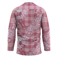 Pink Palaka Hawaii Cowboy Christmas Hockey Jersey Paniolo Mix Maile Lei - Polynesian Pride