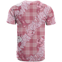 Pink Palaka Hawaii Cowboy Christmas T Shirt Paniolo Mix Maile Lei - Polynesian Pride